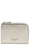 Kate Spade New York Ava Metallic Zip Bifold Wallet In Silver