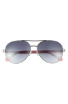 Kate Spade New York Averie 58mm Gradient Aviator Sunglasses In Dark Ruth/ Dark Grey Sf