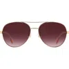 Kate Spade New York Averie 58mm Gradient Aviator Sunglasses In Red Gold/burgundy Shaded