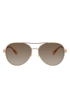 Kate Spade New York Averie 58mm Gradient Aviator Sunglasses In Rose Gold Soft Pink/ Brown Sf