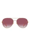 Kate Spade New York Averie 58mm Polarized Aviator Sunglasses In Burgundy