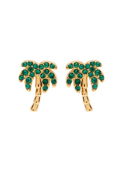 Kate Spade New York Away We Go Crystal-embellished Stud Earrings In Green