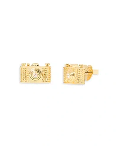 Kate Spade New York Away We Go Pave Camera Stud Earrings In Gold