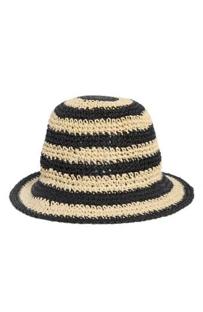 Kate Spade New York Awning Stripe Straw Cloche In Multi
