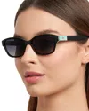 Kate Spade New York Ayla 53mm Gradient Rectangular Sunglasses In Black Green