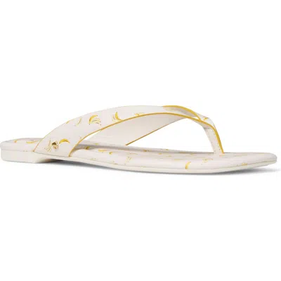 Kate Spade New York Banana Print Flip Flop In White