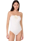 Kate Spade New York Bandeau One Piece Swimsuit In Cream