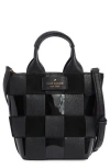 Kate Spade New York Basket Mixed Media Tote Bag In Black