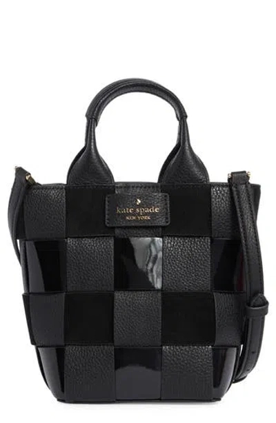 Kate Spade New York Basket Mixed Media Tote Bag In Black