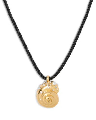 Kate Spade New York Beachside Imitation Pearl & Cubic Zirconia Shell Braided Cord Pendant Necklace,  In Multi