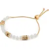 Kate Spade New York Mixed Stone Beaded Slider Bracelet In White