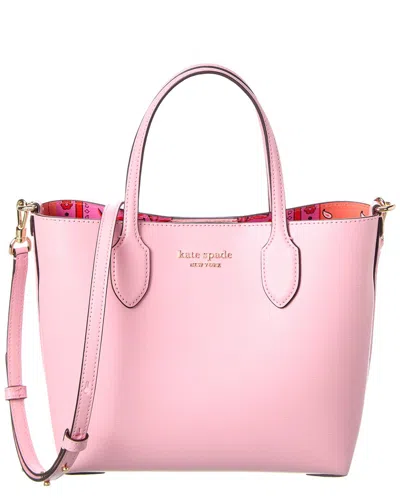 Kate Spade New York Bleecker Bandana Pop Printed Crossgrain Leather Medium  Crossbody Tote In Pink