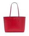 Kate Spade New York Bleecker Pixelated Hearts Pop Print Crossgrain Leather Large Tote In Cherry Rouge