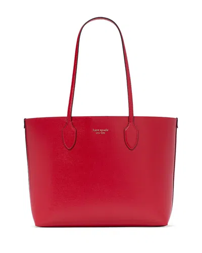 Kate Spade New York Bleecker Pixelated Hearts Pop Print Crossgrain Leather Large Tote In Cherry Rouge Multi