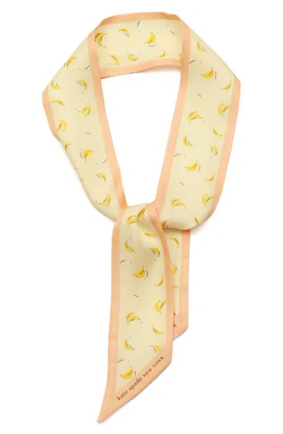 Kate Spade New York Bold Bananas Silk Skinny Scarf In Gold