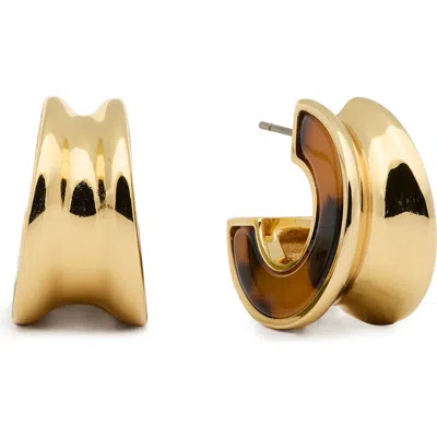 Kate Spade New York Bold Huggie Hoop Earrings In Brown