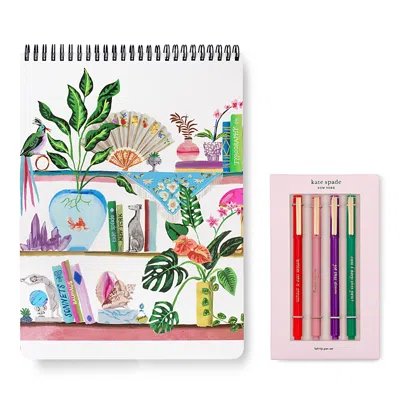 Kate Spade New York Bookshelf Spiral Notebook And Pen Set In Multi