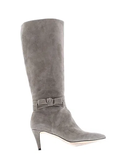 Pre-owned Kate Spade New York Boots In Gray