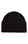 Kate Spade New York Bow Accent Beanie In Black
