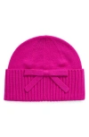 Kate Spade New York Bow Accent Beanie In Marker Pink