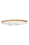Kate Spade New York Bow Belt With Spade In Cream/pale Polished Gold