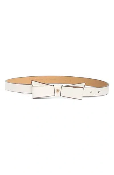 Kate Spade New York Bow Belt With Spade In Fresh White
