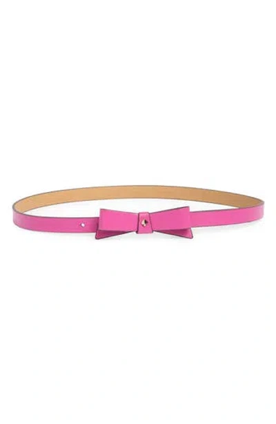 Kate Spade New York Bow Belt With Spade In Marker Pink