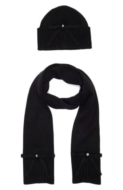 NEW Kate Spade Black Knit Beanie Hat and Scarf Set NEW Kate Spade Black Knit Beanie Hat and Scarf Set main image 4