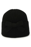 Kate Spade New York Bow Rib Beanie In Black