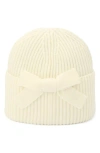 Kate Spade New York Bow Rib Beanie In White