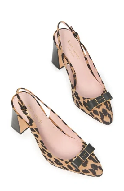 Kate Spade New York Bowdie Slingback Pointed Toe Pump In Tan Multi