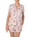 Kate Spade New York Print Short Pajamas In Pink Port