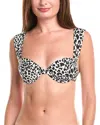 Kate Spade New York Shirred Underwire Bikini Top In Black