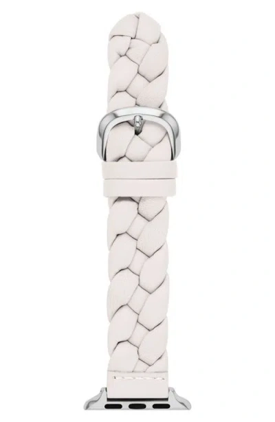 Kate Spade New York Braided Leather Strap For Apple Watch, 38-42mm In White