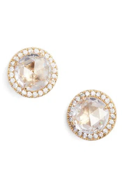 Kate Spade New York Bright Ideas Pavé Halo Cz Stud Earrings In Clear/gold