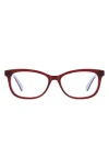 Kate Spade New York Bronwen 52mm Rectangular Optical Glasses In Red