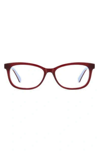 Kate Spade New York Bronwen 52mm Rectangular Optical Glasses In Red