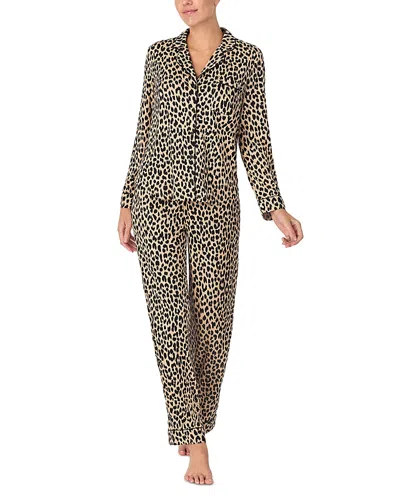 Kate Spade New York Brushed Jersey Pajama Set In Leopard