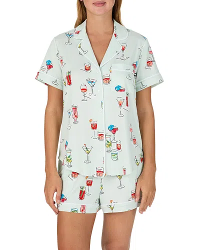 Kate Spade New York Brushed Jersey Short Sleeve Boxer Pajama Set In Gray