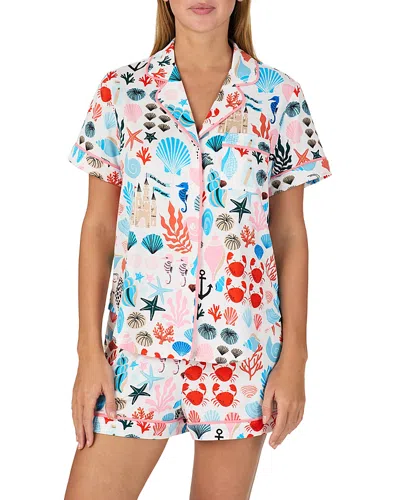 Kate Spade New York Brushed Jersey Short Sleeve Boxer Pajama Set In Multi