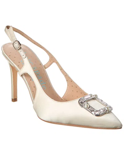 Kate Spade New York Buckle Up Satin Slingback Pump In White