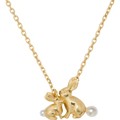 Kate Spade New York Bunny Pendant Necklace In Black