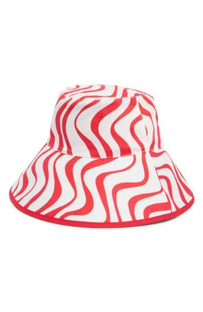 Kate Spade New York Cabana Wave Bucket Hat In Red