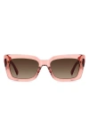 Kate Spade New York Cailin 52mm Rectangular Sunglasses In Pink/brown Sf
