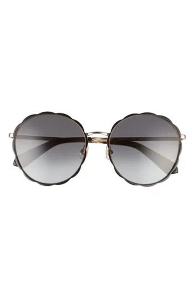 Kate Spade New York Cannes 57mm Gradient Round Sunglasses In Black