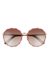 Kate Spade New York Cannes 57mm Gradient Round Sunglasses In Red