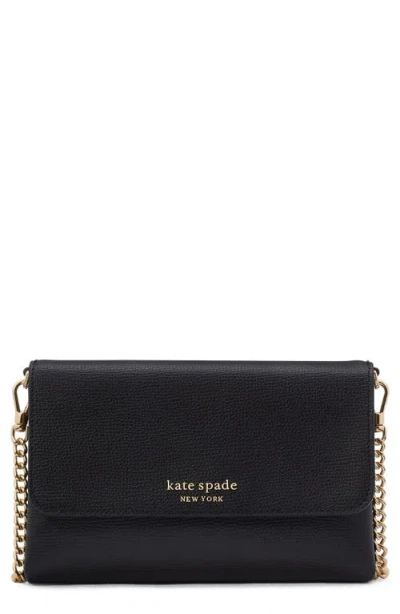 Kate Spade New York Carlyle Leather Wallet On A Chain In Black