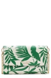 Kate Spade New York Carlyle Print Leather Wallet On A Chain In Watercress Multi