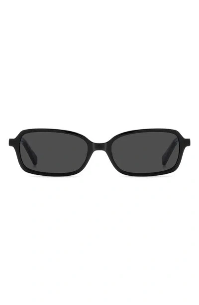 Kate Spade New York Carolina 53mm Rectangle Sunglasses In Black/grey