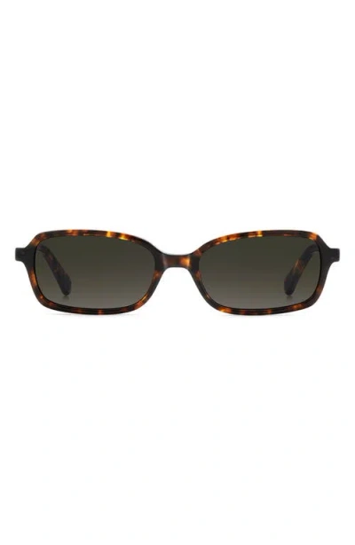 Kate Spade New York Carolina 53mm Rectangle Sunglasses In Havana/brown Sf